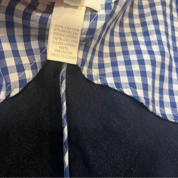 JCrew Women’s Indigo Blue Metallic ThreadDouble Breasted Peacoat Denim Jacket 12 - Picture 12 of 16